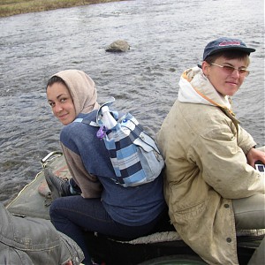 И.А. Потехина, О.В. Лунина. Полевые работы на участке Полигон (Якутия). 2003 год.